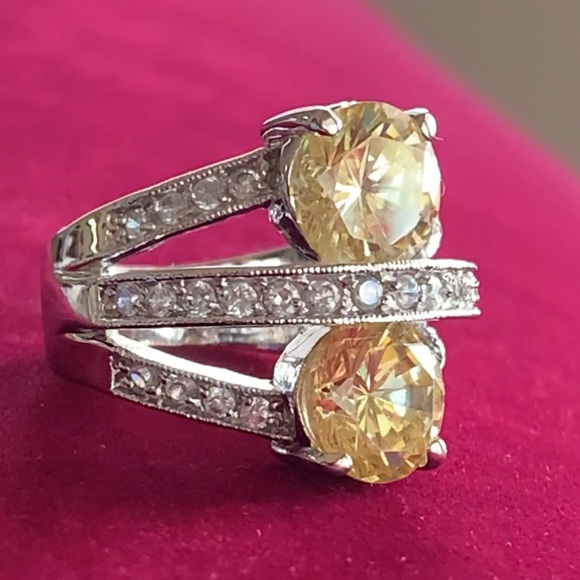 Sterling Silver Diamond Simulant Ring - Picture 8 of 17